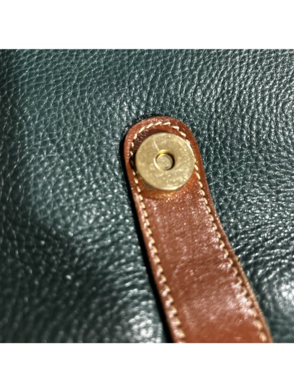 VTG BALLY Green Pebbled Leather Crossbody Bag Gold Logo Made in Italy Dust Bag - Picture 4 of 16